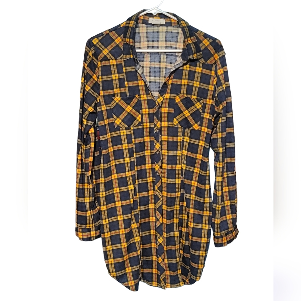 Navy and yellow tunic shirt